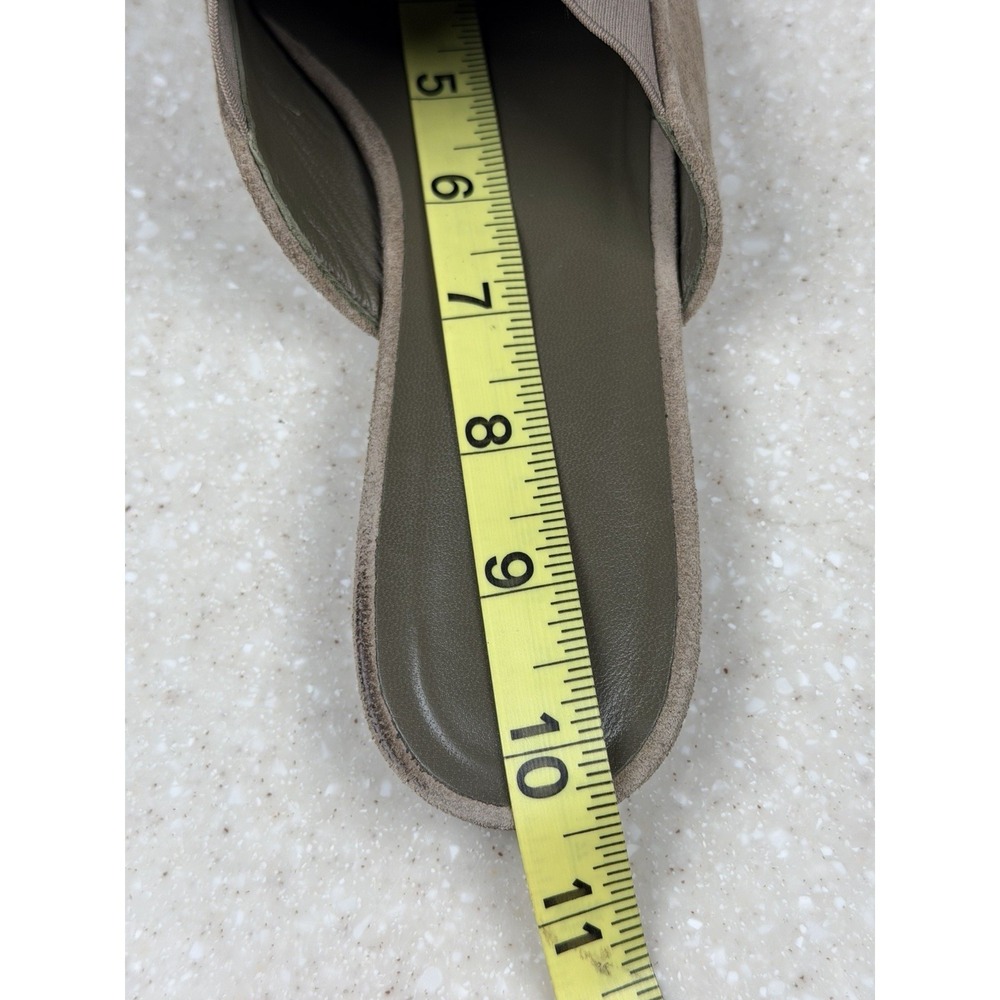 Jenni Kayne Laurel Suede Leather Taupe Green Mules Flats Womens Size 39 - Picture 10 of 10
